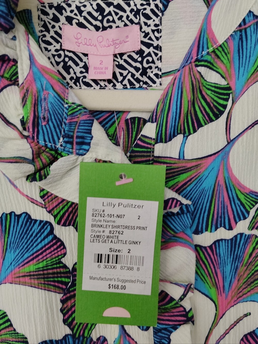 Lilly Pulitzer Brinkley Shirtdress Floral Print Ruffle Waist Tie Size 2 - Picture 4 of 10